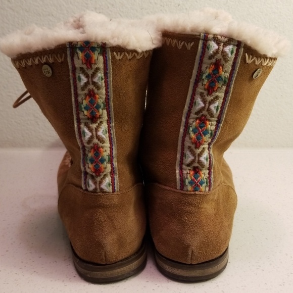 The Sak Josie suade tobacco short flat boots - Picture 6 of 8